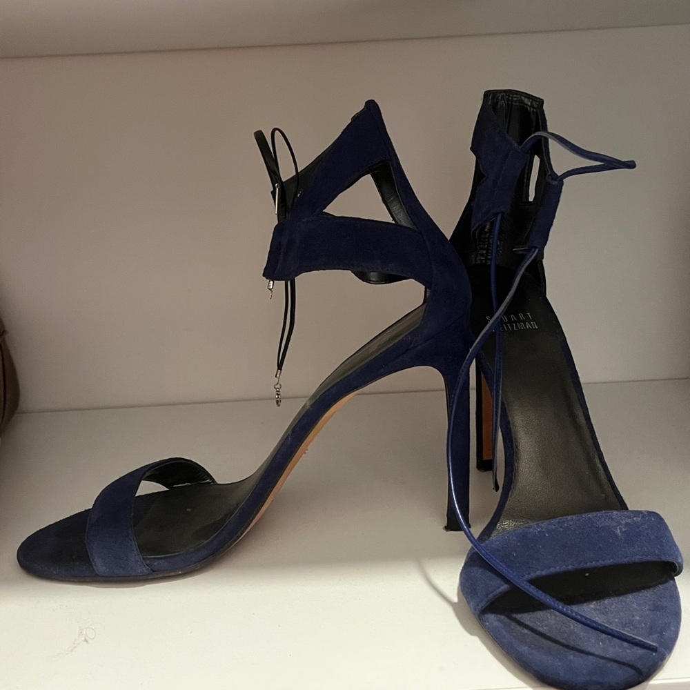 Blue suede Stuart Weitzman sandal size 8.5